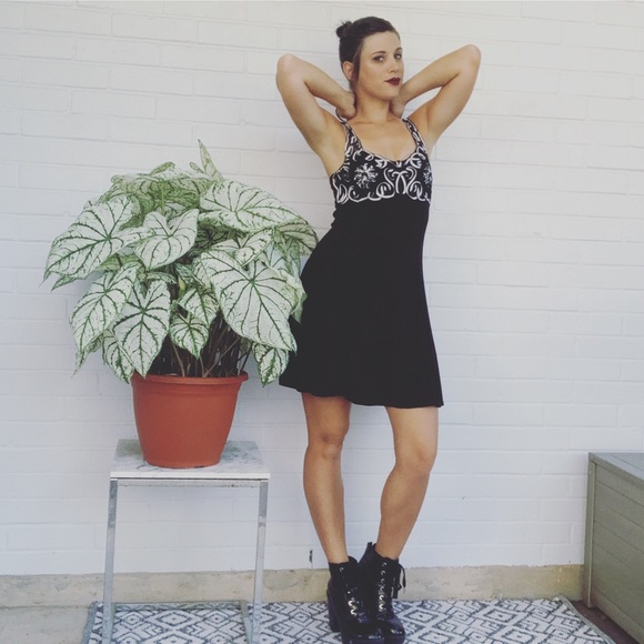 Vintage Dresses & Skirts - ❌SOLD❌Vintage 90s Little Black Skater Dress